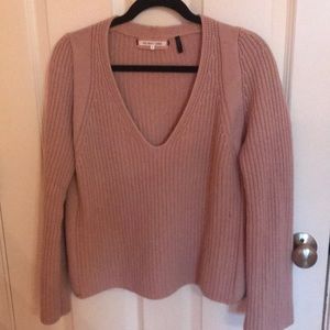 Helmut Lang dusty pink cashmere ribbed sweater